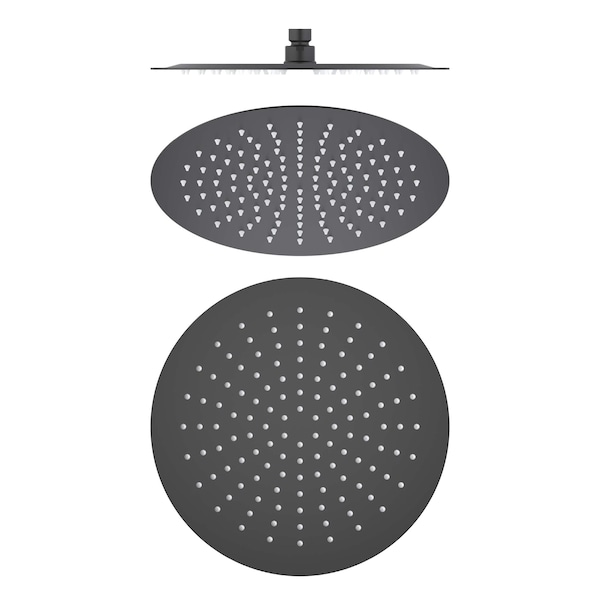 Kibi Circular 12 Metal Ultra Thin Profile Rain Shower Head 1.75 GPM - Matte Black SH1201MB - main